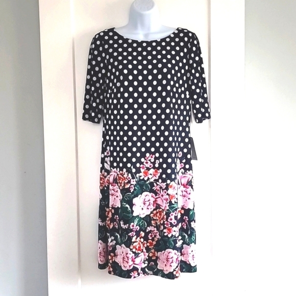 NWT Eliza J. polkadot floral dress size 6 - Picture 1 of 7